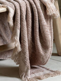 Gallery Home natural willow chenille throw blanket (British brand)