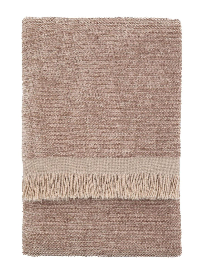 Gallery Home natural willow chenille throw blanket (British brand)
