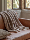 Gallery Home natural willow chenille throw blanket (British brand)