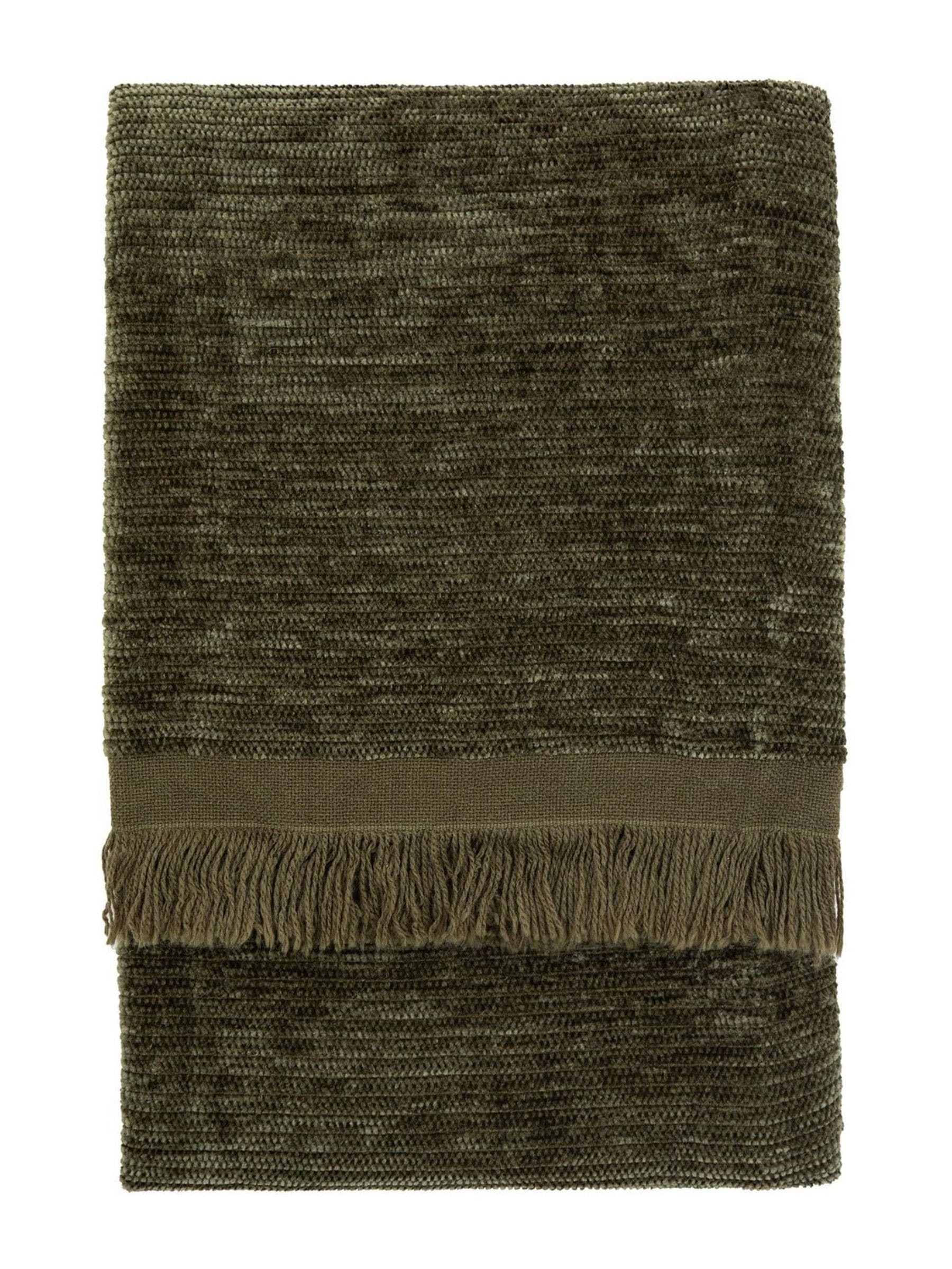 Gallery Home Green Willow chenille throw - British product