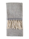 Gallery Home grey wool herringbone throw 200x130cm, UK version