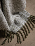 Gallery Home green herringbone faux fur throw - British product