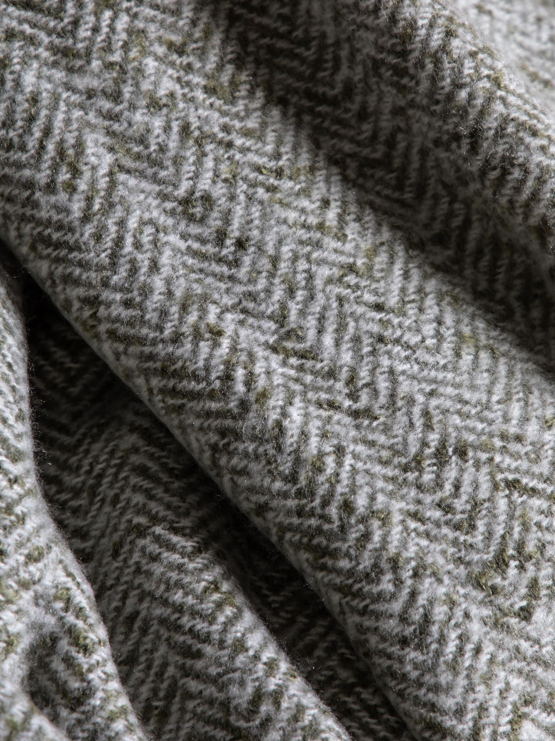 Gallery Home green herringbone faux fur throw - British product