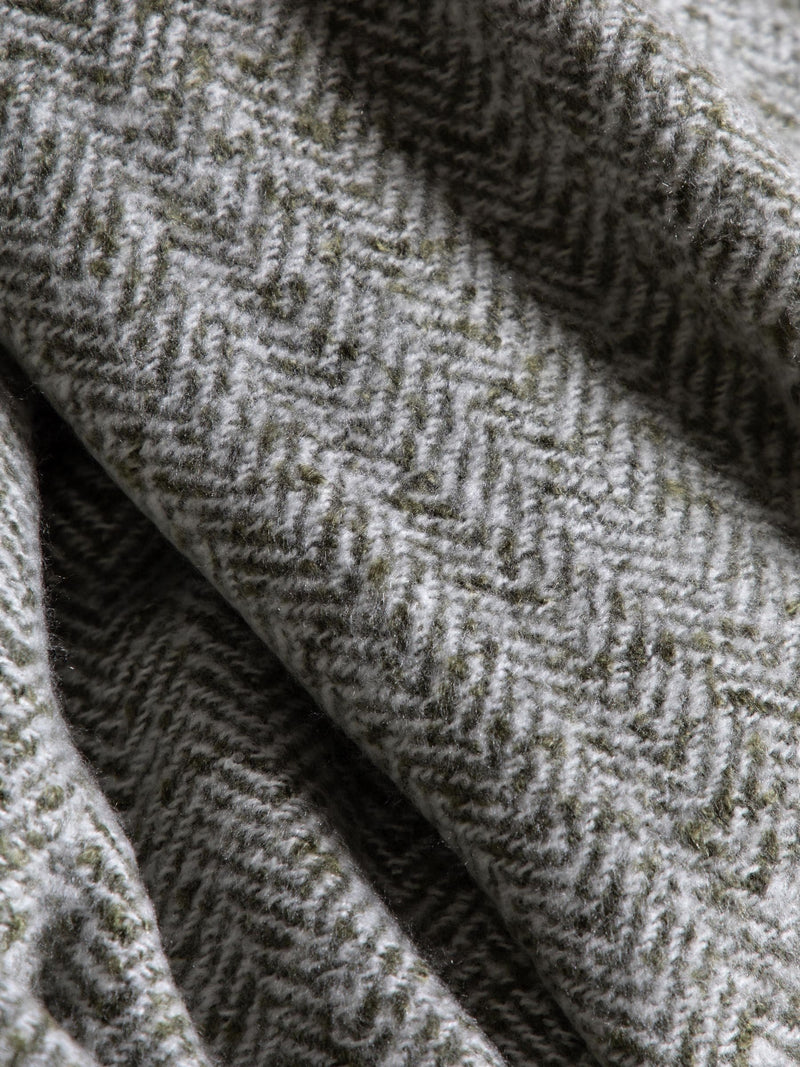 Gallery Home green herringbone faux fur throw - British product
