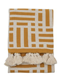 Gallery Home Yellow Merton Knitted Tassel Throw, UK version