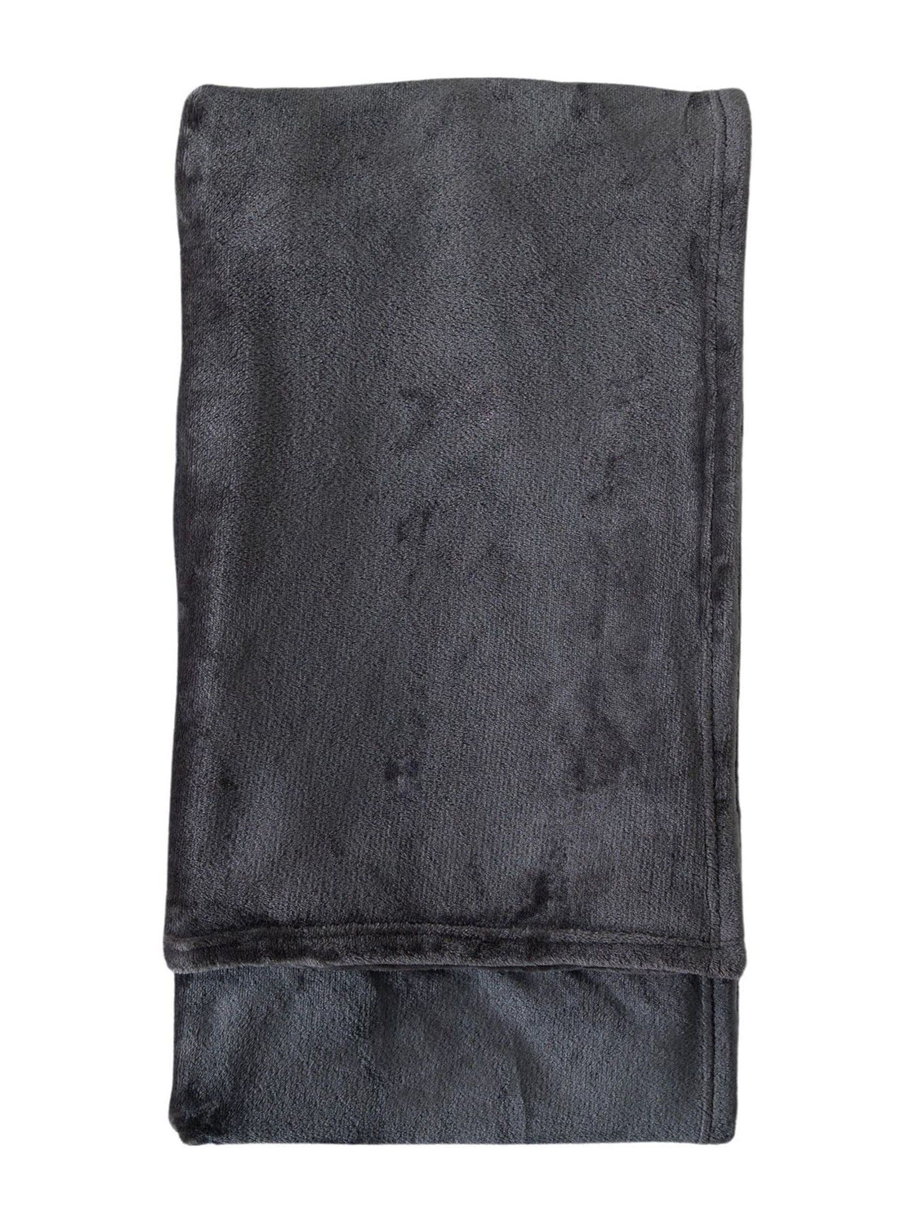 Gallery Home grey rolled flannel fleece throw 200x140cm (British brand)