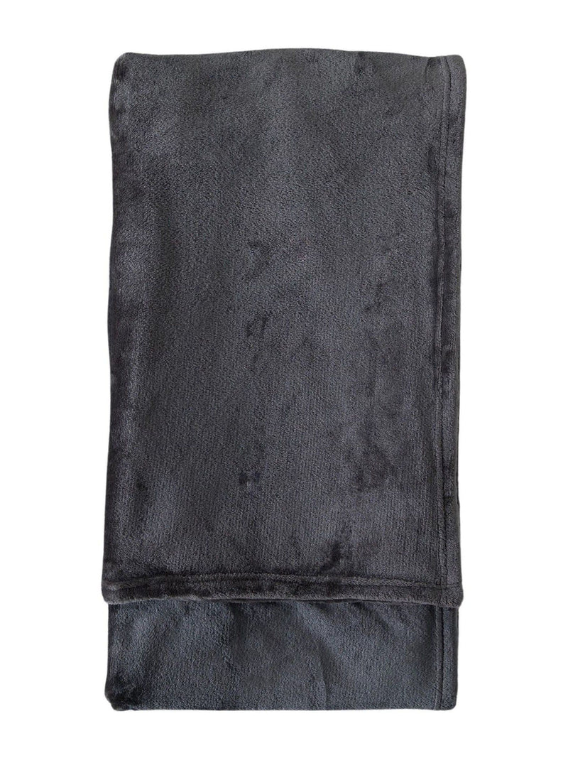 Gallery Home grey rolled flannel fleece throw 200x140cm (British brand)