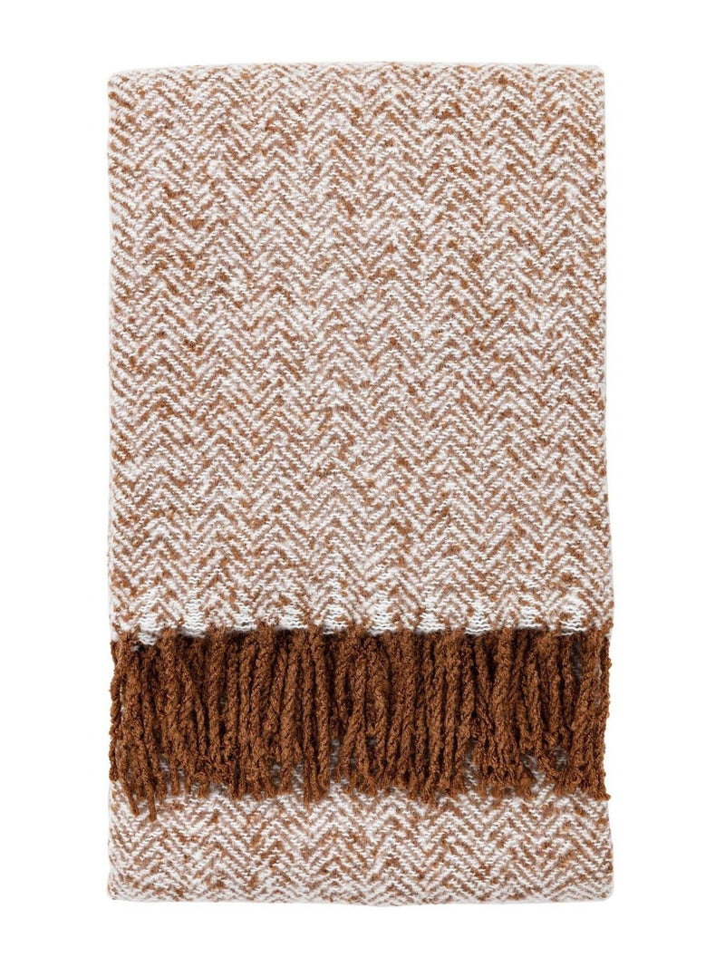 Gallery Home brown herringbone throw 200x180cm - British product