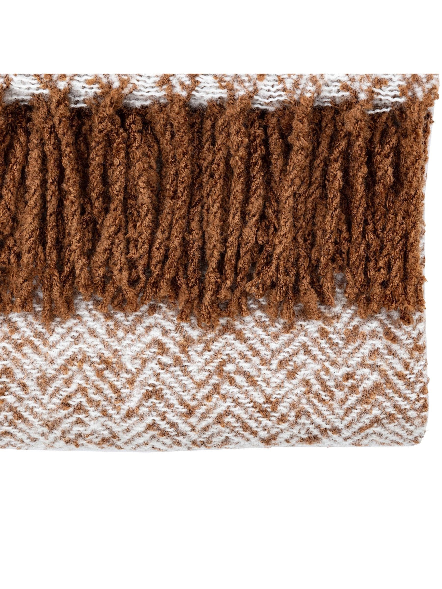 Gallery Home brown herringbone throw 200x180cm - British product