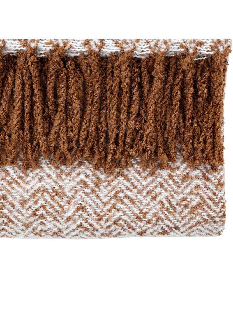 Gallery Home brown herringbone throw 200x180cm - British product