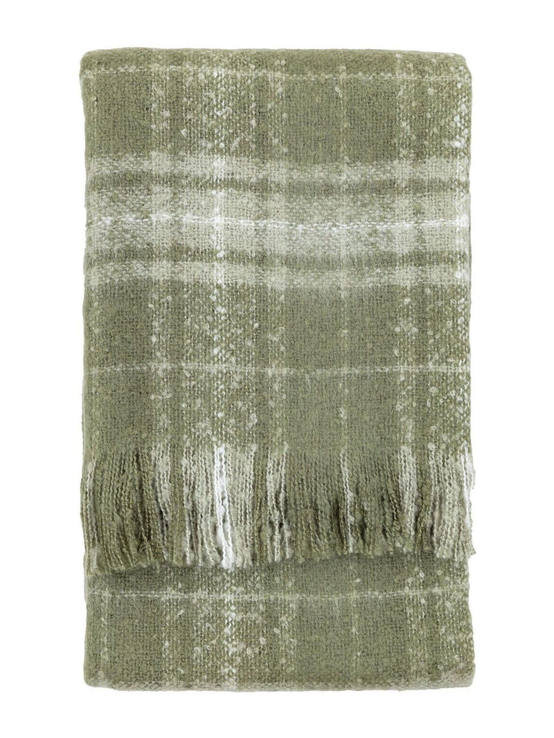Gallery Home green check throw 200x180cm - British product