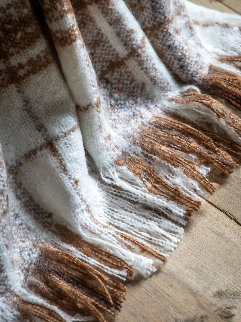 Gallery Home brown check faux throw, UK version