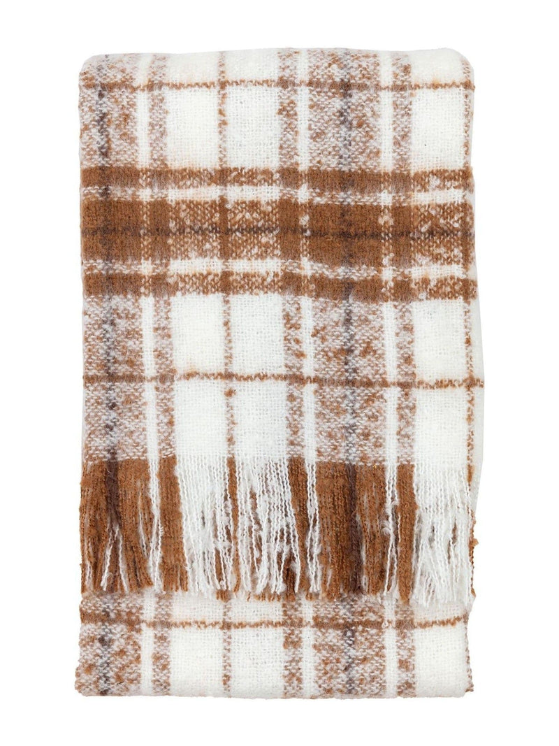 Gallery Home brown check faux throw, UK version