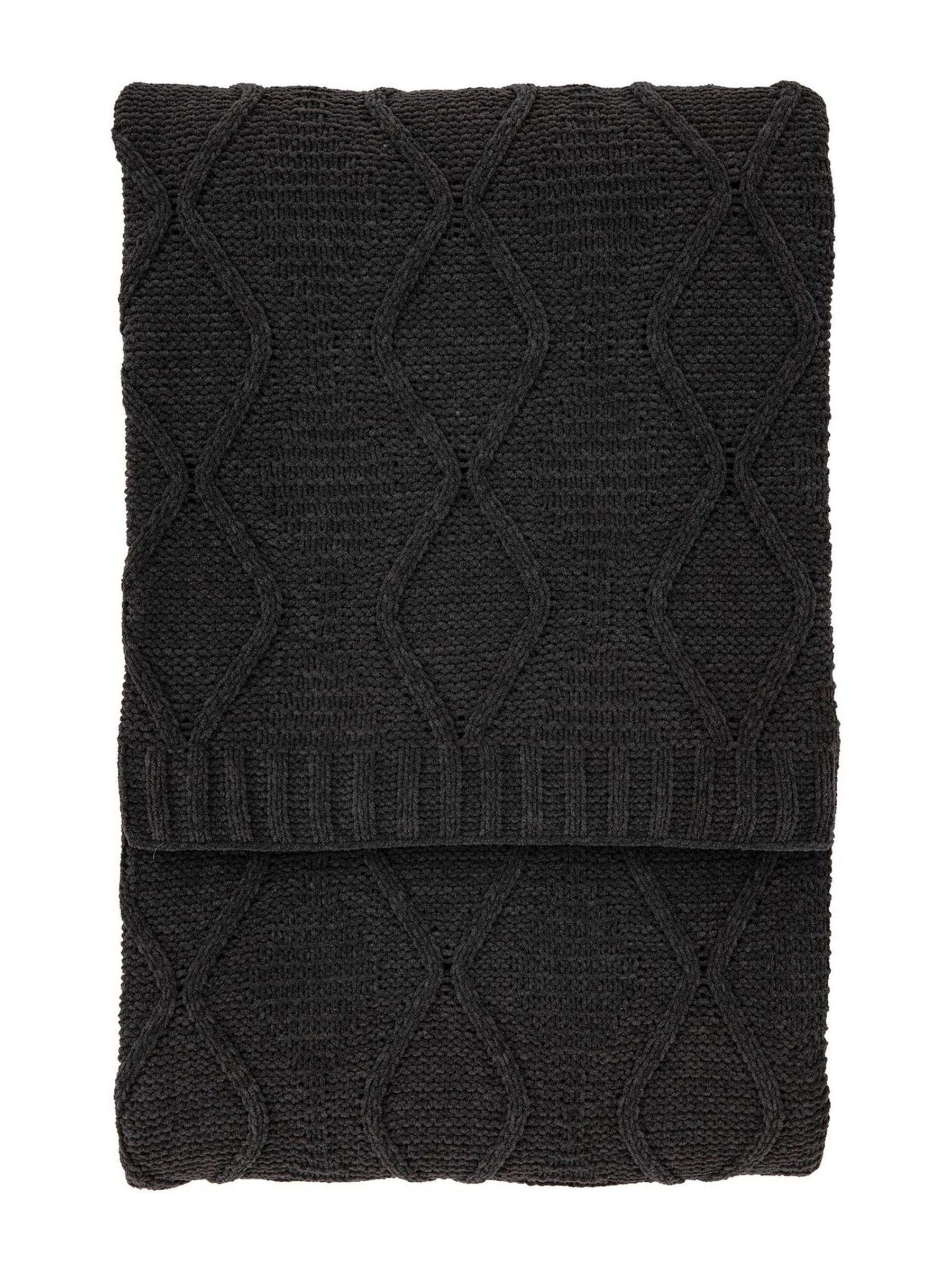 Gallery Home grey chenille cable throw 200x130cm, UK version