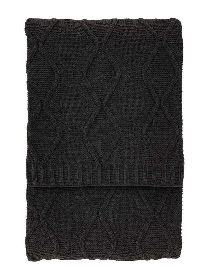 Gallery Home grey chenille cable throw 200x130cm, UK version