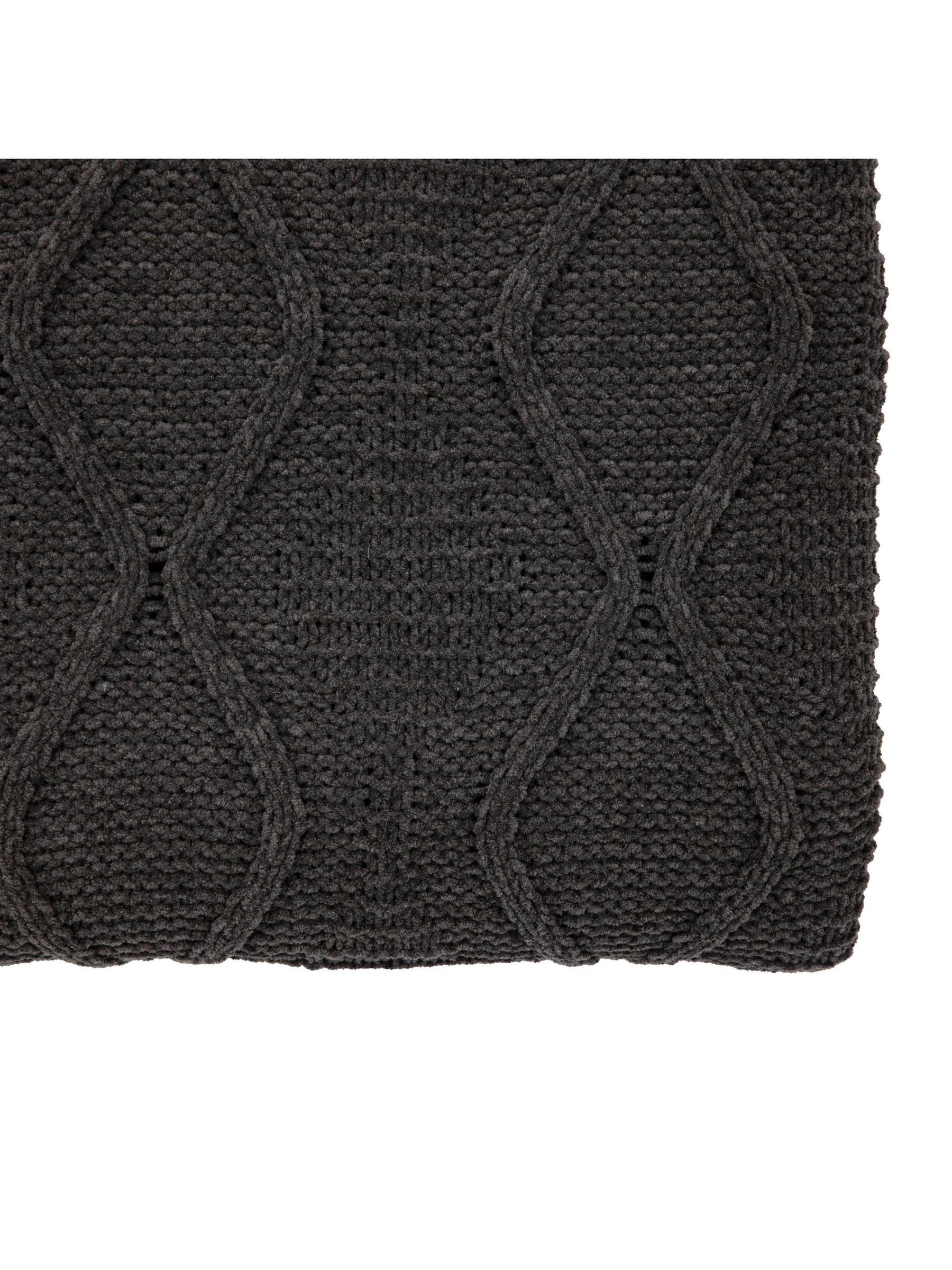 Gallery Home grey chenille cable throw 200x130cm, UK version