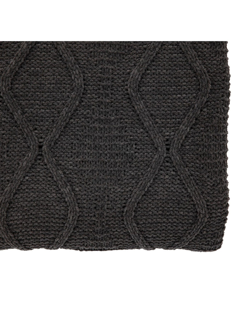 Gallery Home grey chenille cable throw 200x130cm, UK version