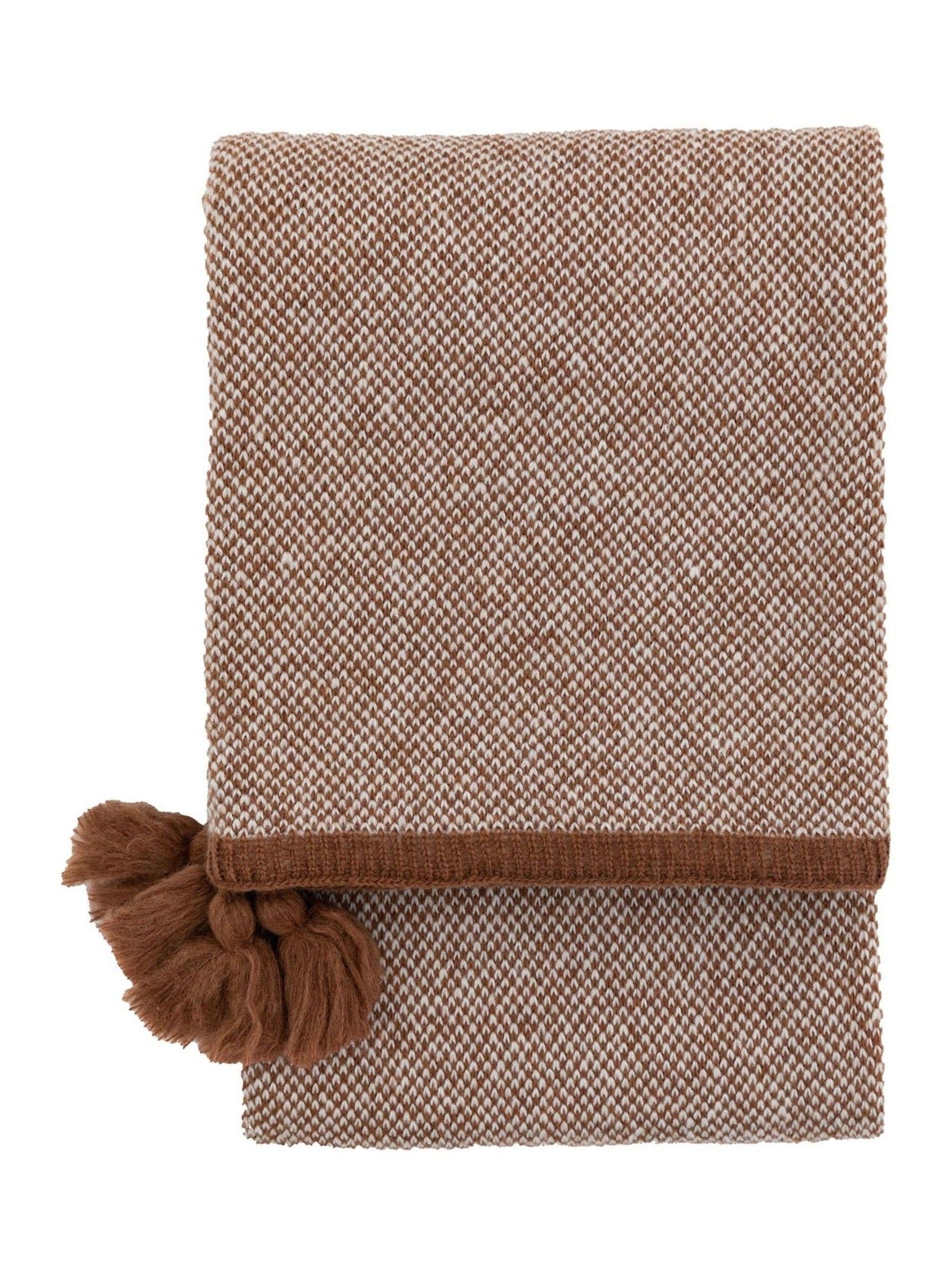 Gallery Home orange knitted border tassel throw - British product