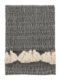 Gallery Home black woven throw with tassel edge - British product