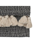 Gallery Home black woven throw with tassel edge - British product