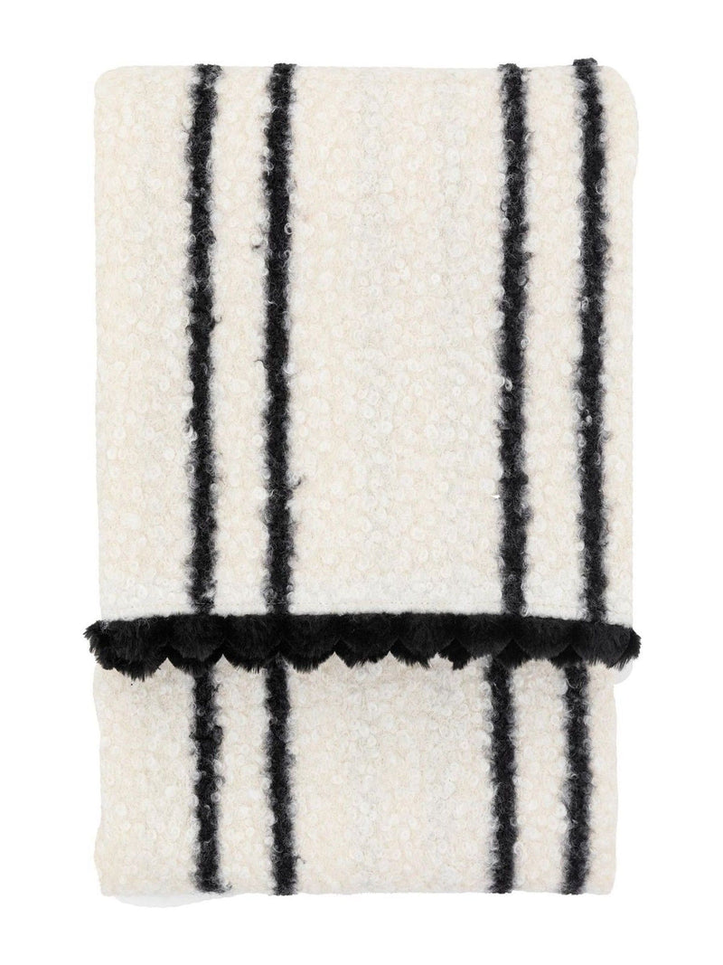 Gallery Home cream scalloped throw, imported from the UK