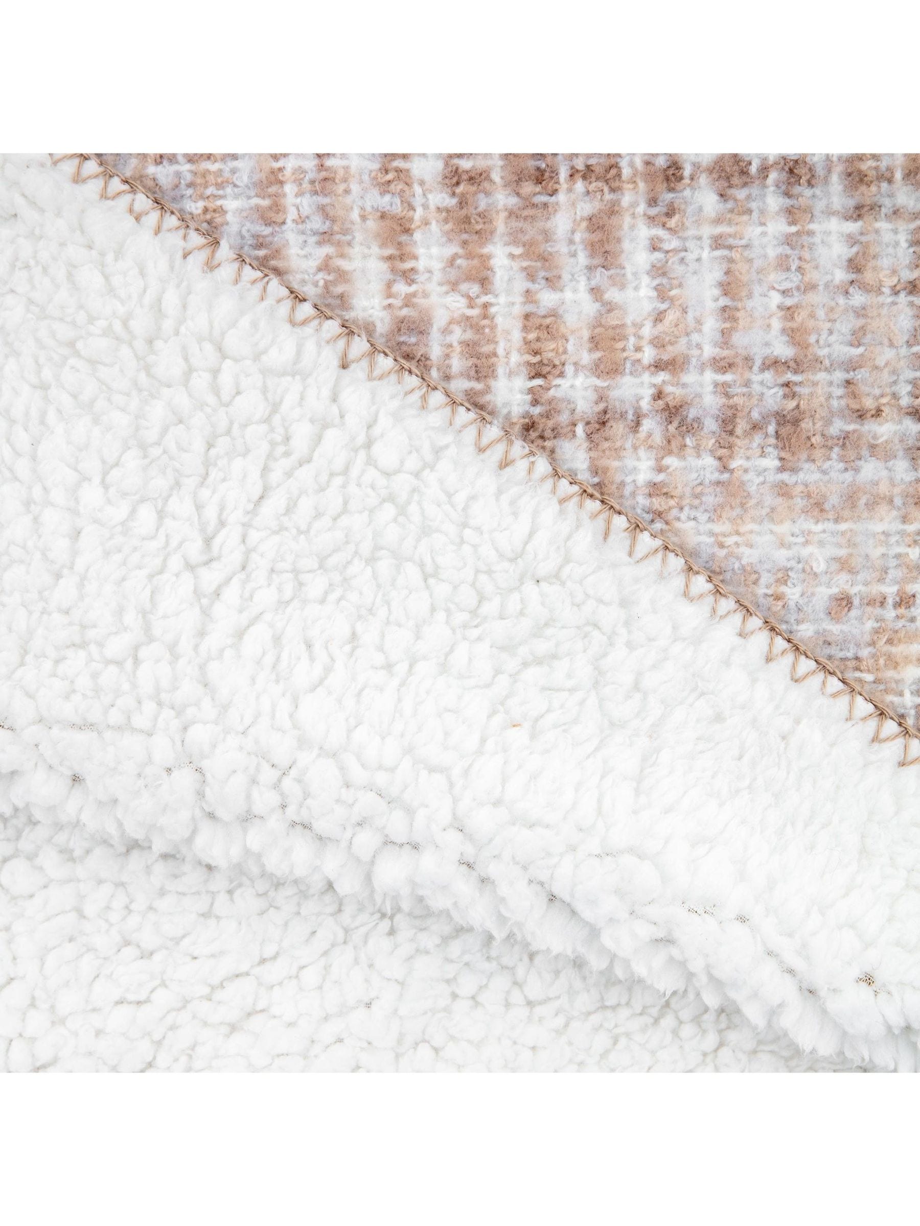 Gallery Home grey woven faux fur sherpa throw 200cm - British brand