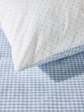 The White Company cloud blue reversible gingham pillowcase (British brand)