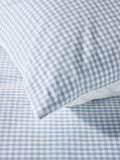 The White Company cloud blue reversible gingham pillowcase (British brand)