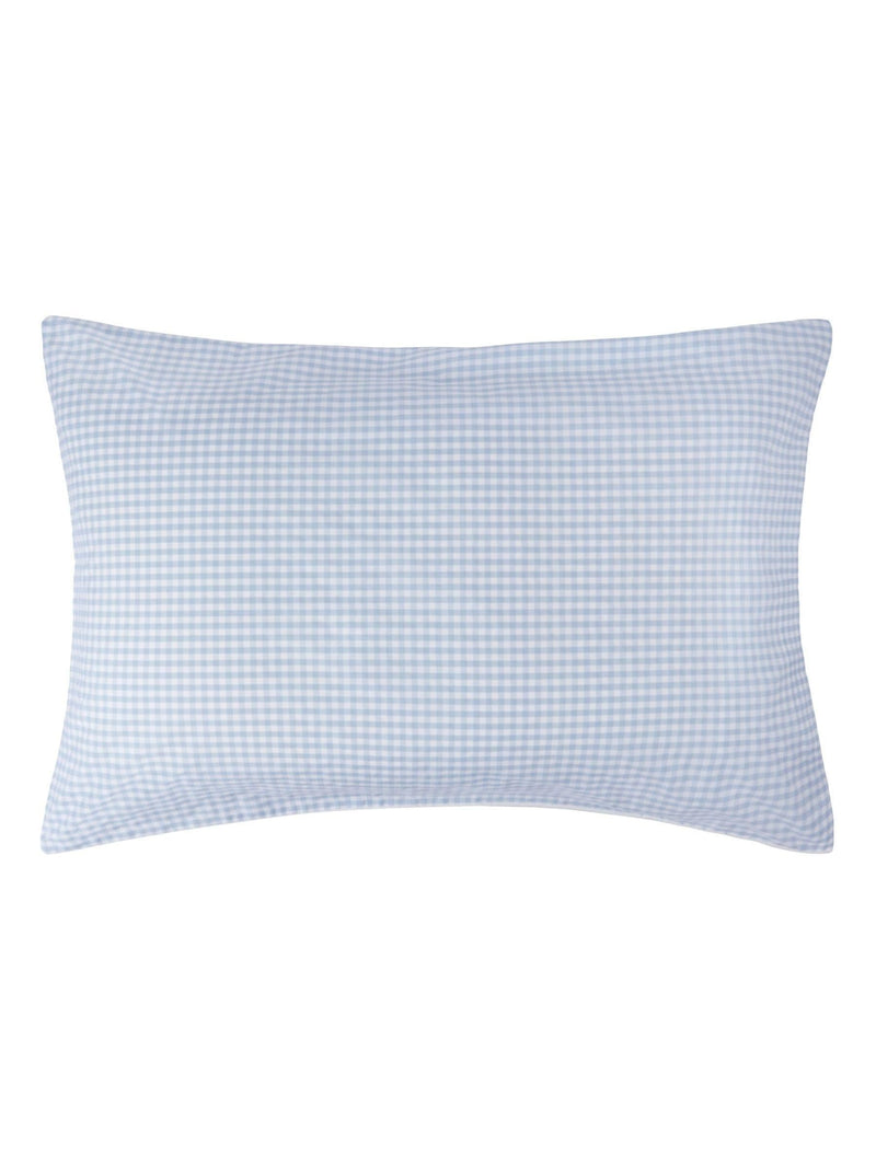 The White Company cloud blue reversible gingham pillowcase (British brand)