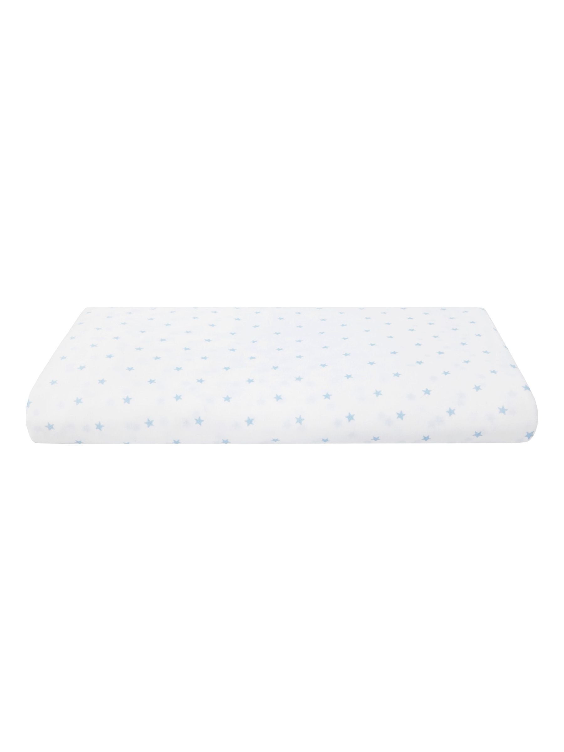 The White Company Blue 100% Cotton Cloud Star Double Fitted Sheet