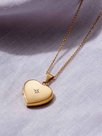 Next Posh Totty Designs Gold Tone Diamond Love Heart Locket Necklace- Buy online at McGrocer