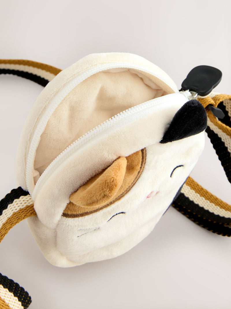 Squishmallow cat cross body bag brown cream 16cm - British product
