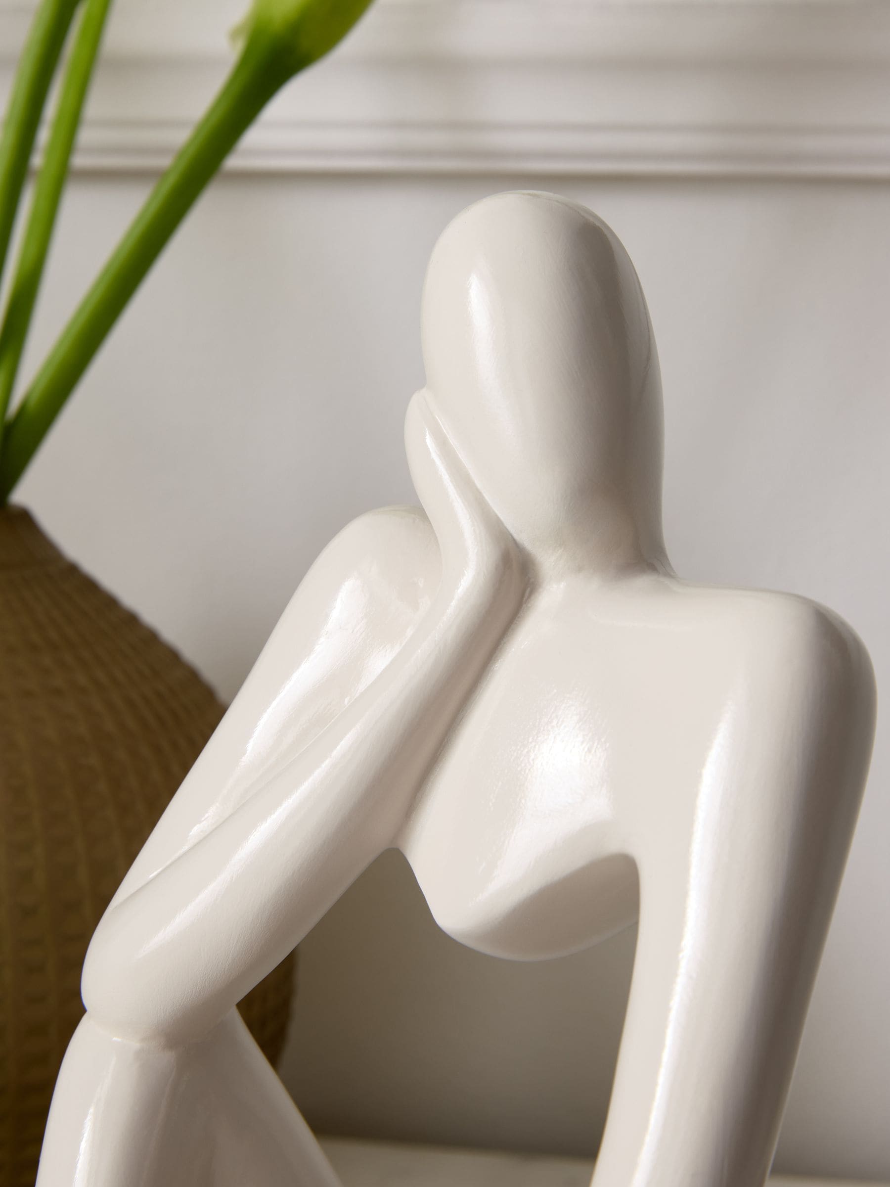 Lipsy white gloss thinking lady ornament 23cm (British brand)