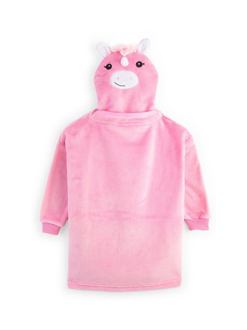 Personalised kids character cushion hooded blanket - British product