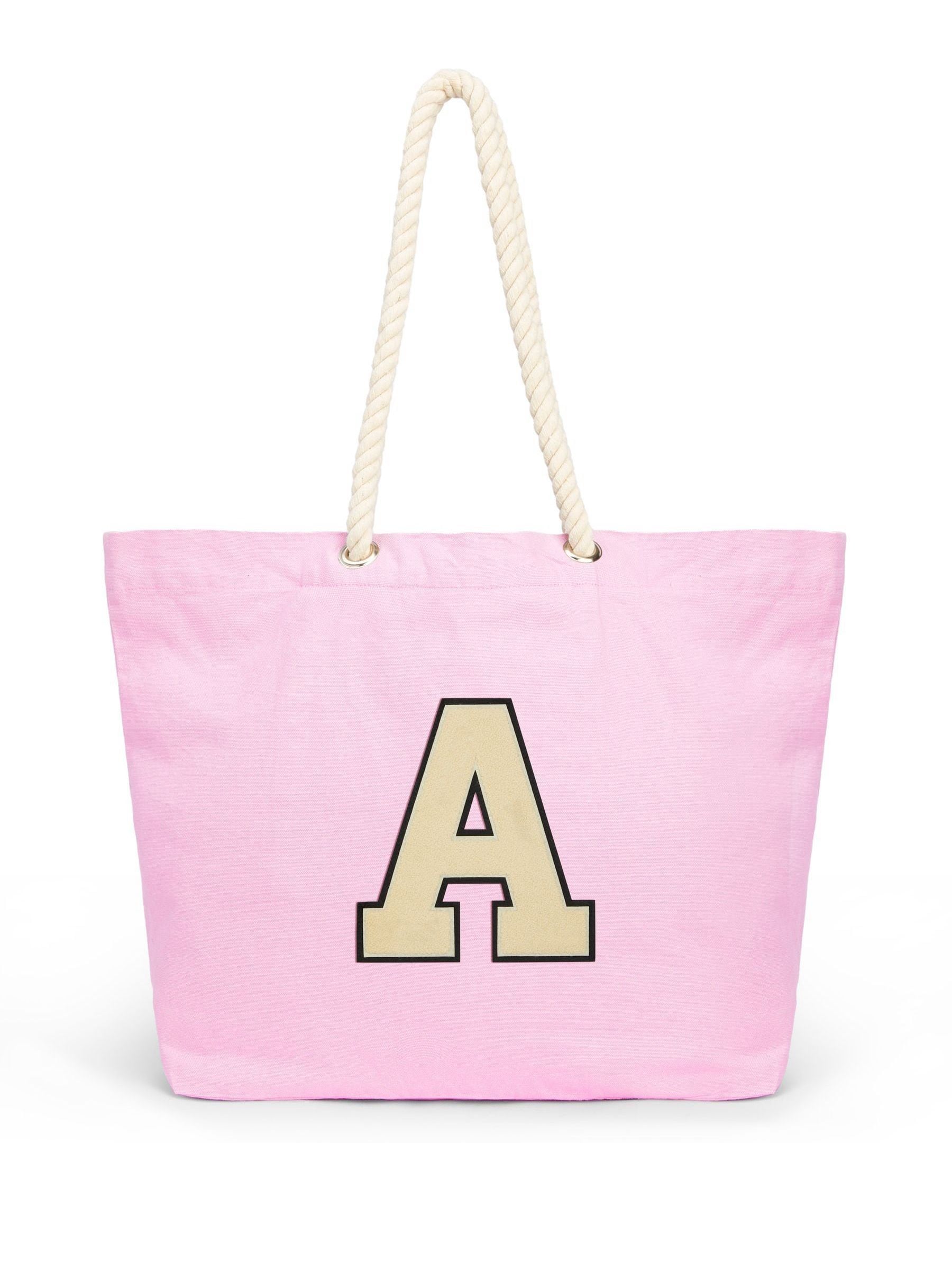 Alphabet personalised cotton tote bag with marine style (British brand)
