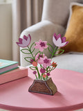 Purple wooden floral arrangement wire ornament 19cm, imported from the UK