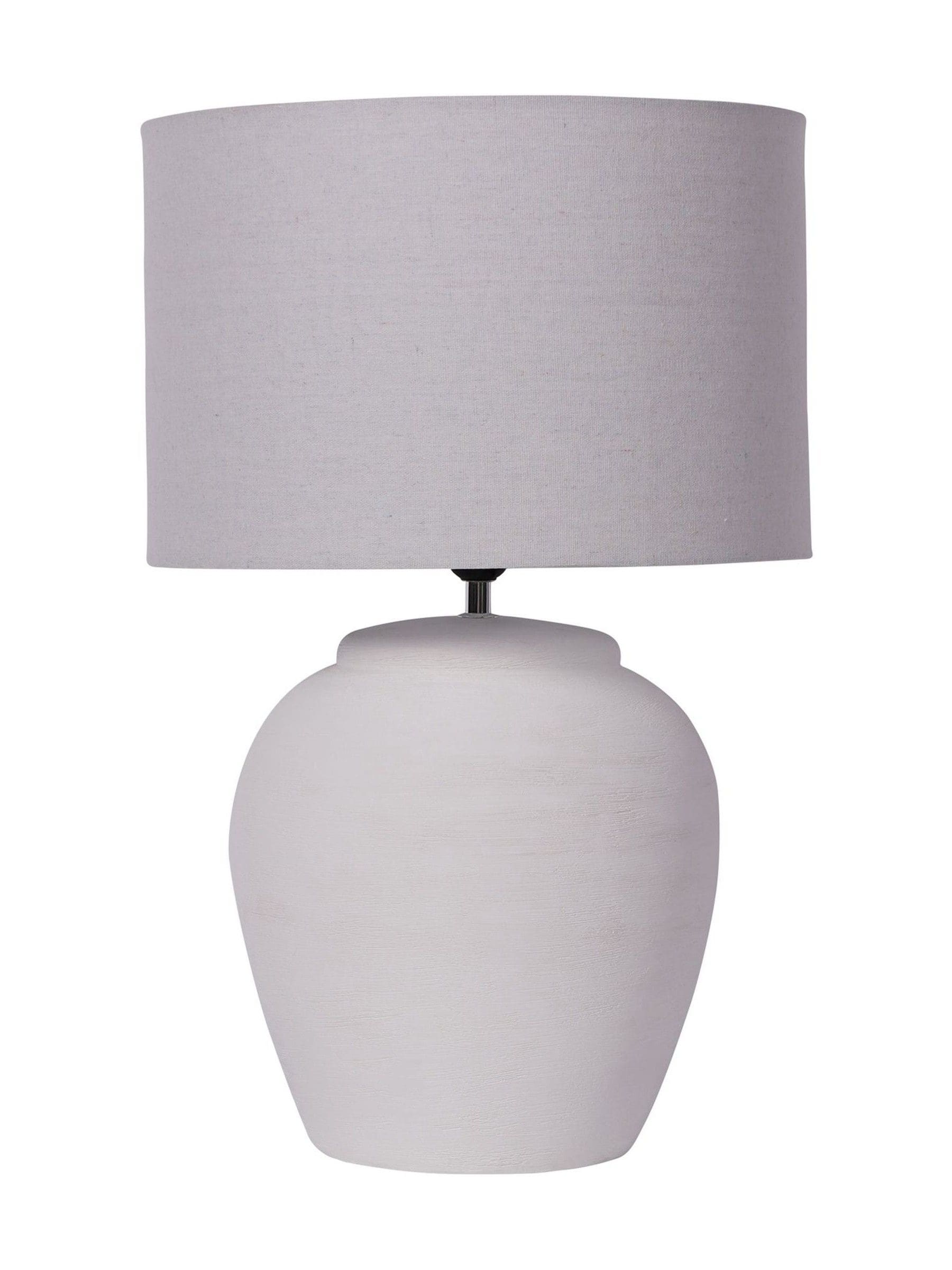 Libra Interiors Rhodes white ceramic table lamp large, UK version