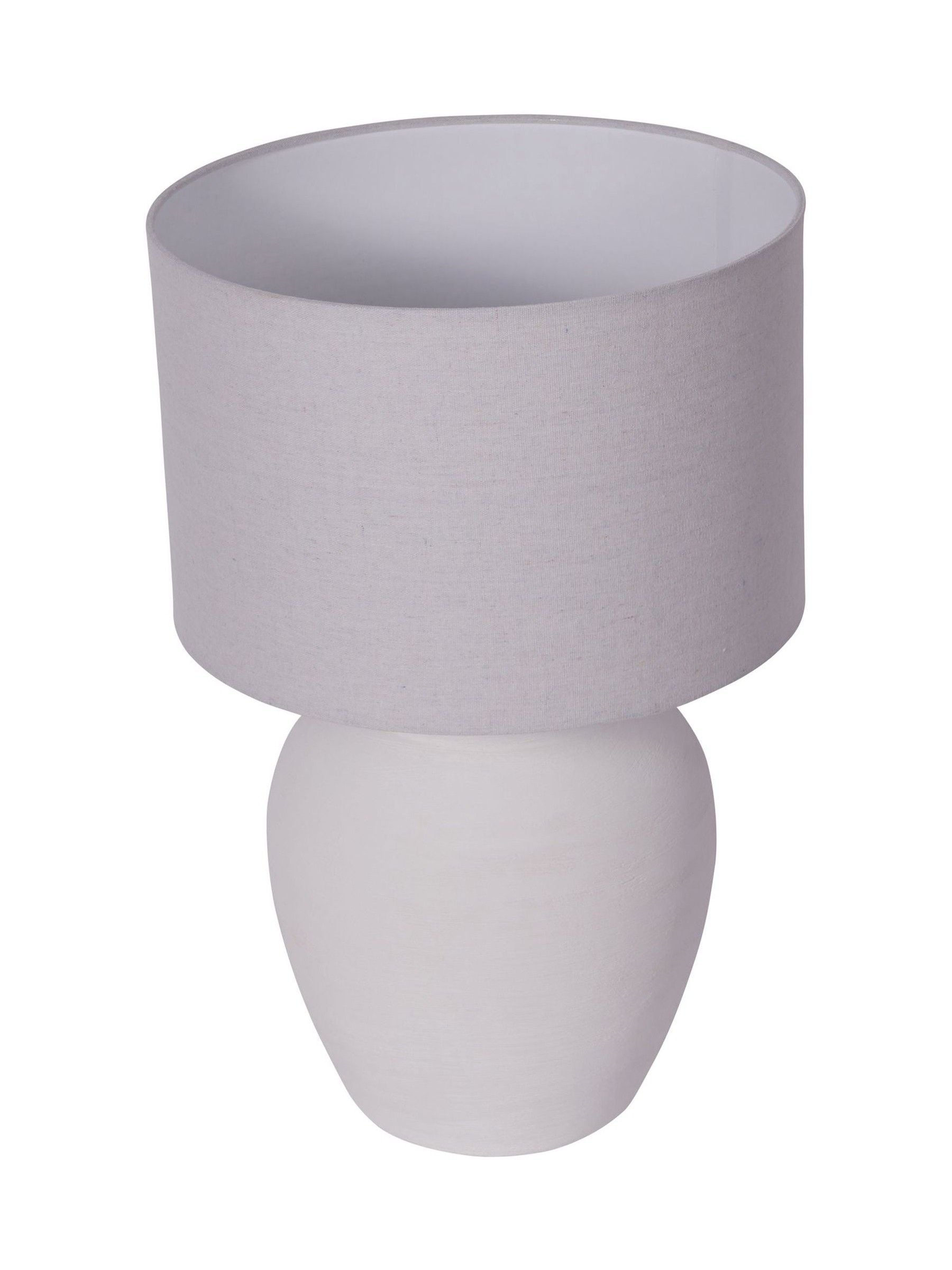 Libra Interiors Rhodes white ceramic table lamp large, UK version
