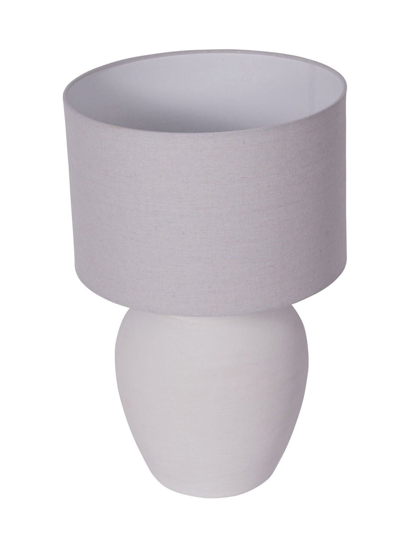 Libra Interiors Rhodes white ceramic table lamp large, UK version