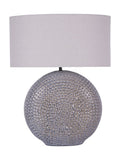 Libra Interiors Blue Lugo ceramic table lamp, UK version