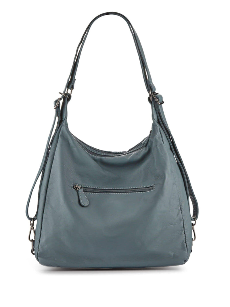 Pavers blue leather convertible shoulder bag backpack - British product