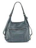 Pavers blue leather convertible shoulder bag backpack - British product