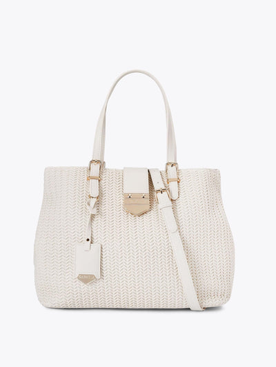 Next Carvela Cream Maria Mini Weave Tote Bag- Buy online at McGrocer