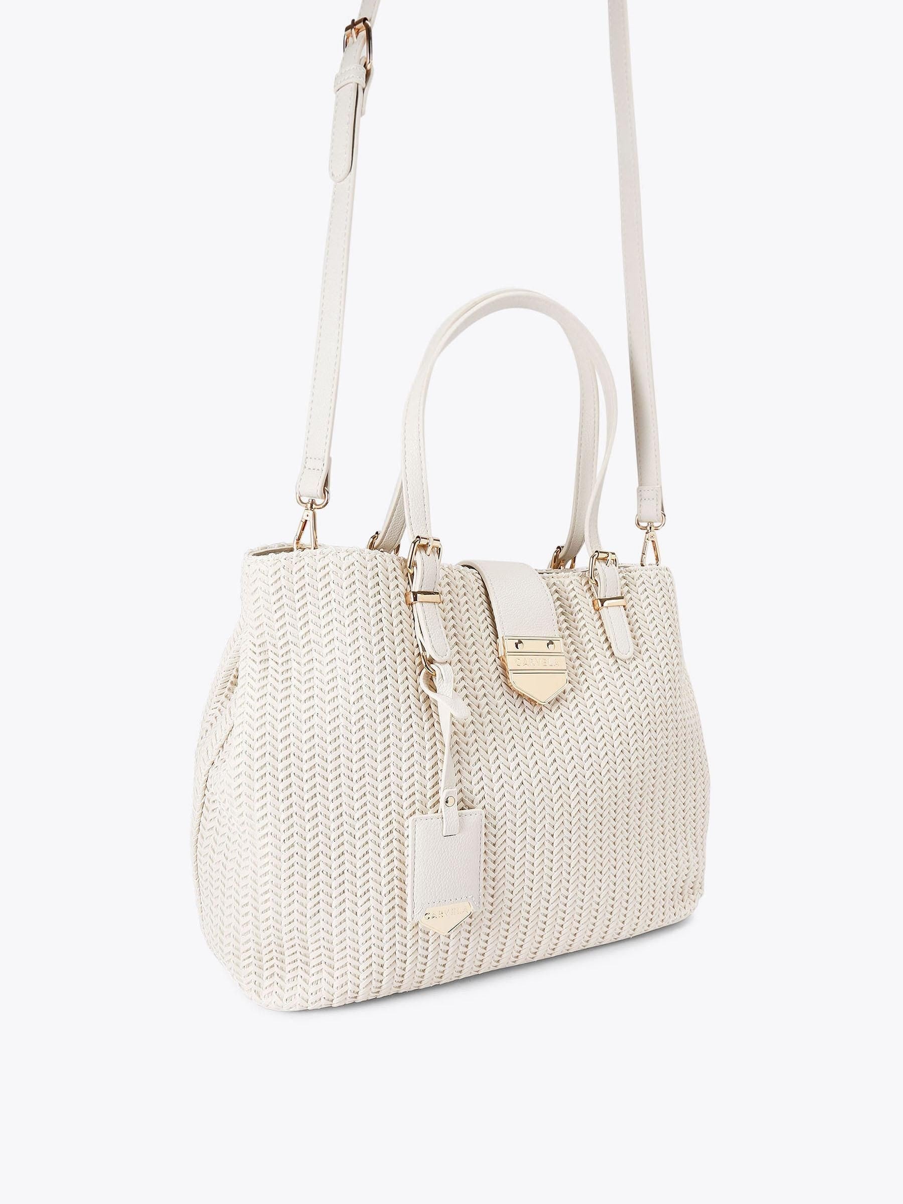Carvela cream woven tote bag - British product