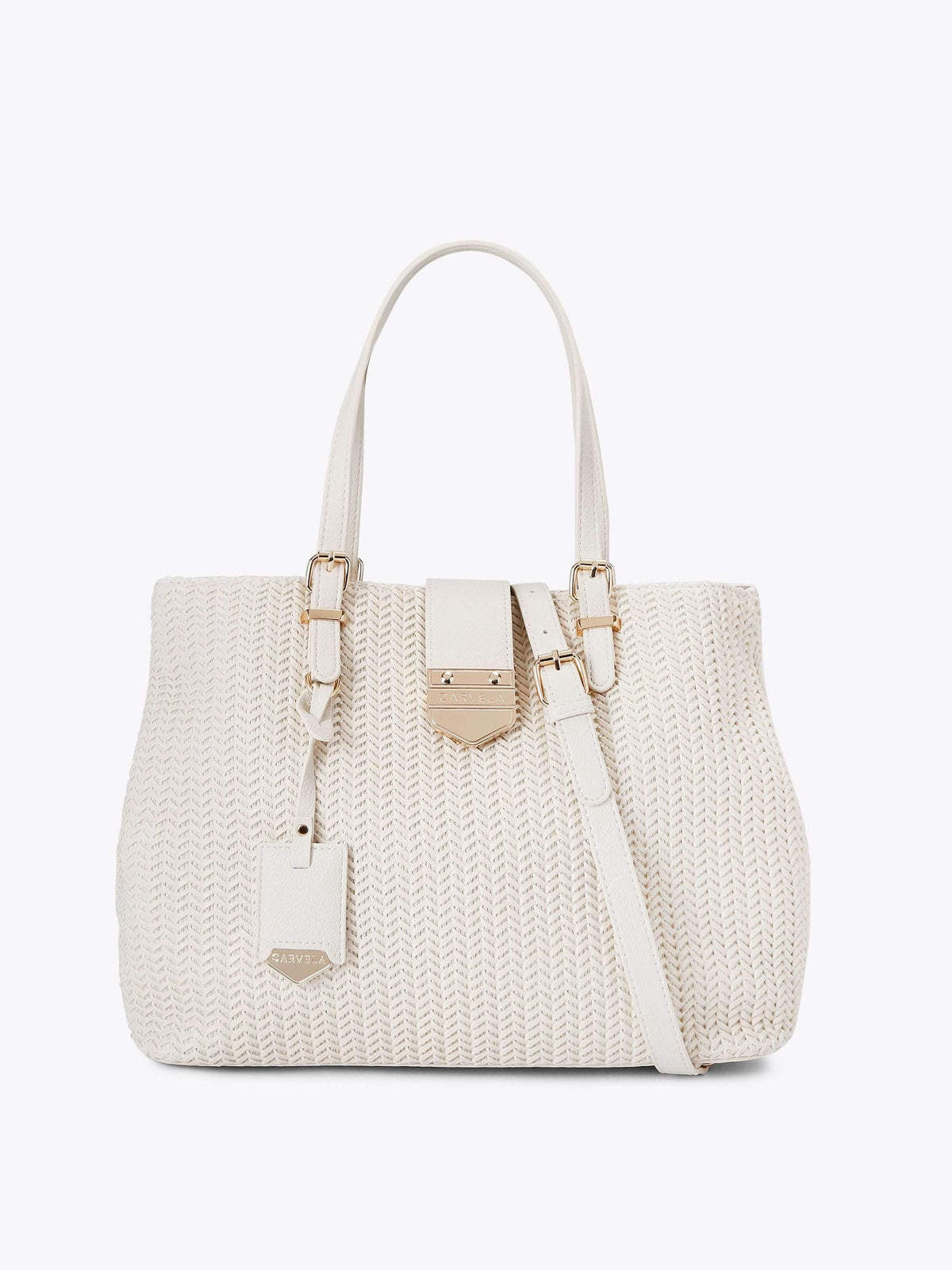 Carvela cream woven tote bag - British product