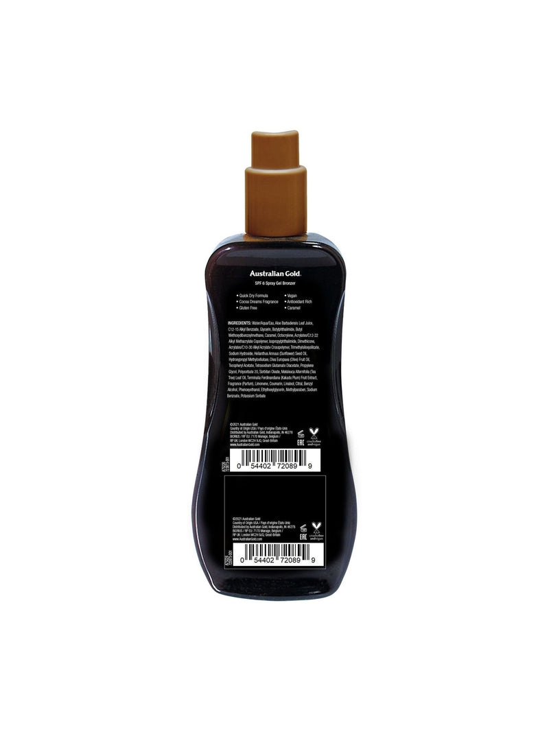 Australian Gold SPF 6 Instant Bronzer Spray Gel Sunscreen 237ml - British product