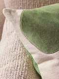 Green square cushion 50cm with black and white pattern, UK version