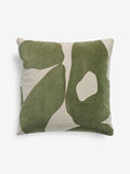 Green square cushion 50cm with black and white pattern, UK version