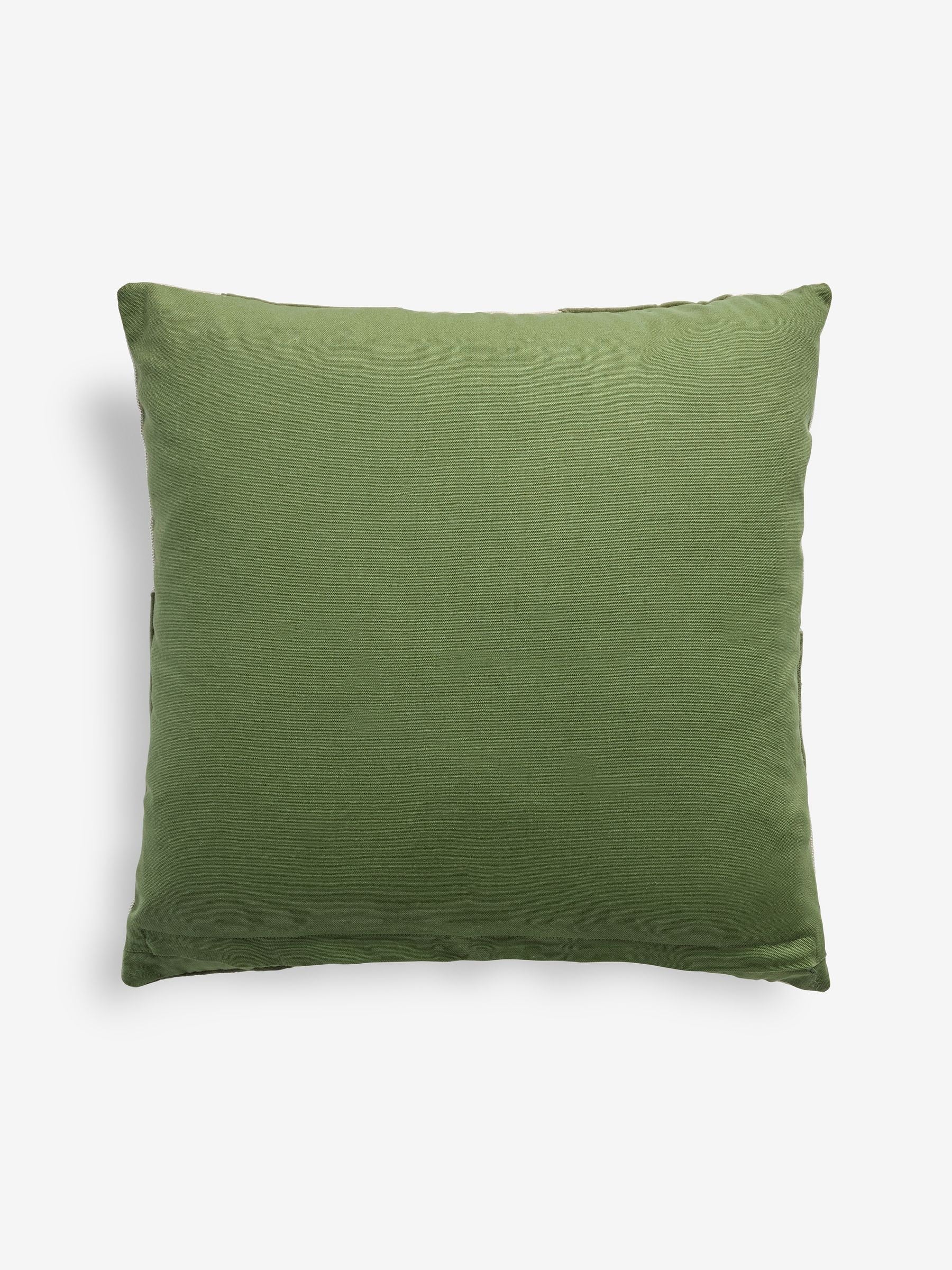 Green square cushion 50cm with black and white pattern, UK version