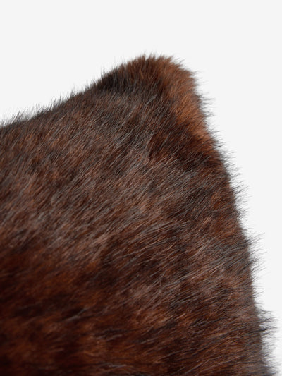 Schokoladenbrauner Fuchs-Fellimitat-Haushaltszugluftstopper